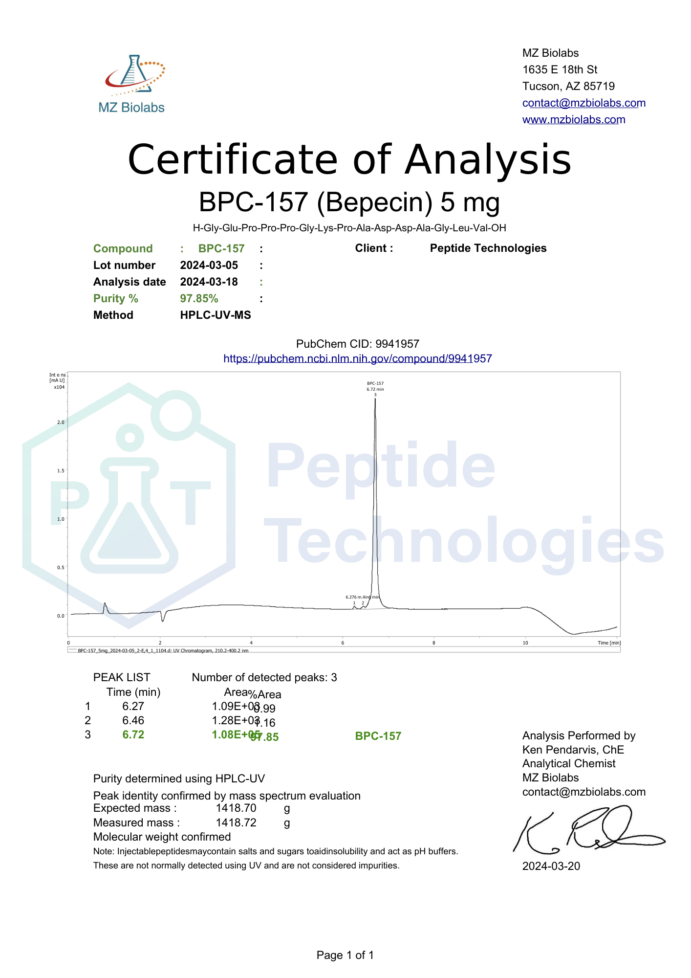 BPC-157 5mg
